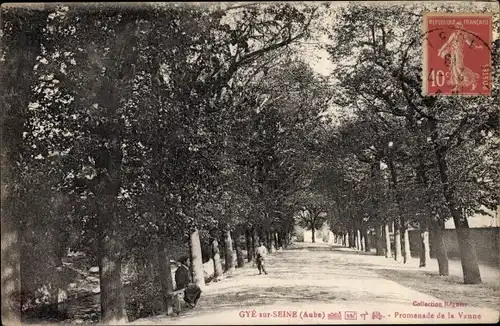 Ak Gyé sur Seine Aube, Promenade de la Vanne