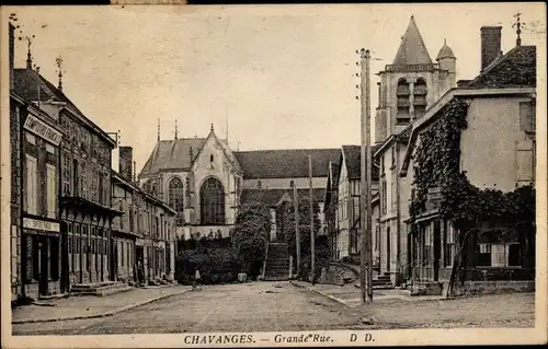 Ak Chavanges Aube, Grande Rue