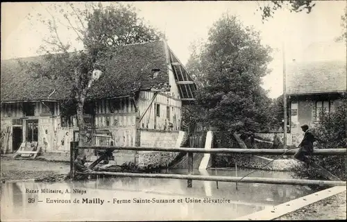 Ak Mailly le Camp Aube, Ferme Sainte Suzanne, usine elevatoire