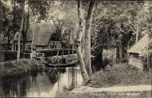 Ak Giethoorn Overijssel Niederlande, Ruderpartie