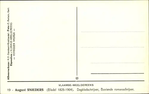 Ak Journalist und Dichter August Snieders, Portrait