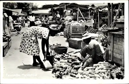 Ak Paramaribo Suriname, Markt