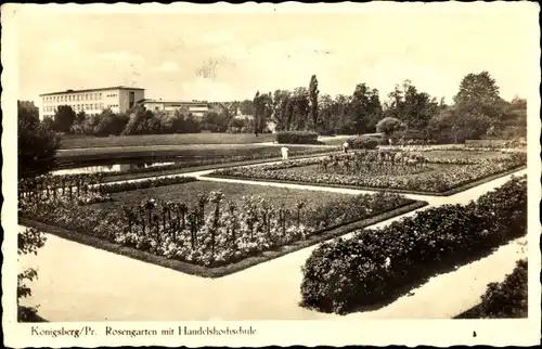 Ak Kaliningrad Königsberg Ostpreußen, Rosengarten, Handelshochschule