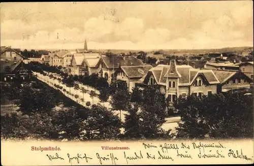 Ak Ustka Stolpmünde Pommern, Villenstraße