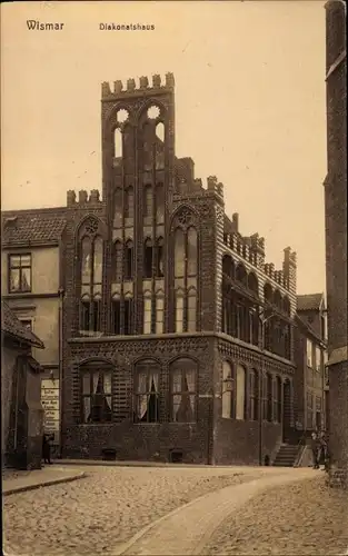 Ak Wismar Nordwestmecklenburg, Blick auf das Diakonatshaus