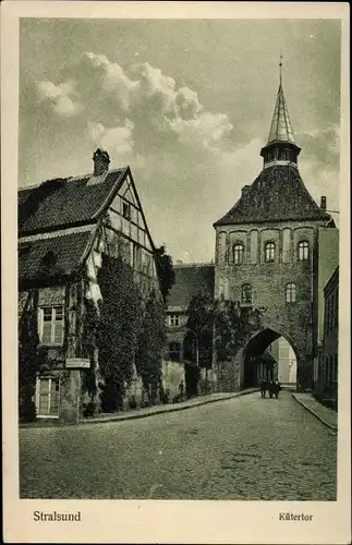 Ak Stralsund, Blick auf das Kütertor