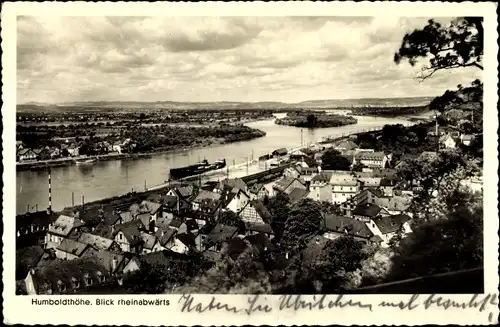 Ak Vallendar Rheinland Pfalz, Humboldthöhe, Blick rheinabwärts