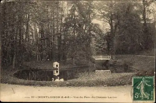 Ak Montlignon Val d’Oise, Vue du Parc du Chateau Larive
