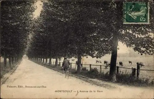 Ak Montsoult Val-d’Oise, L'Avenue de la Gare