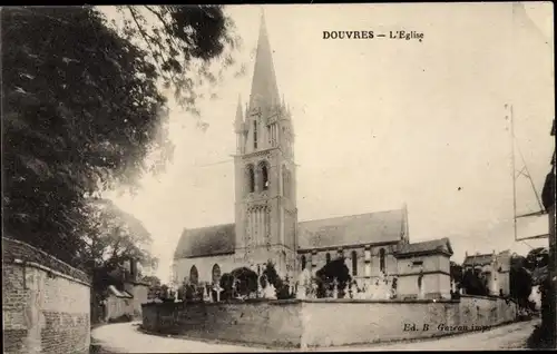 Ak Douvres Calvados, L'Eglise