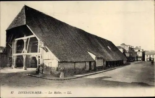 Ak Dives sur Mer Calvados, Les Halles