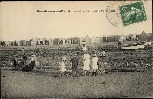Ak Bernieres sur Mer Calvados, La Plage a Maree basse
