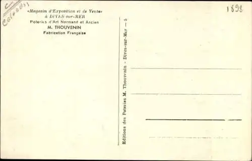Ak Dives sur Mer Calvados, Magasin d'Exposition et de Vente, Poteries d'Art Normande, M. Thouvenin