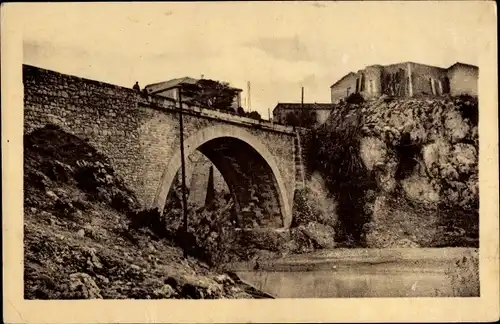 Ak Portel des Corbières Aude, Le pont sur la Berre