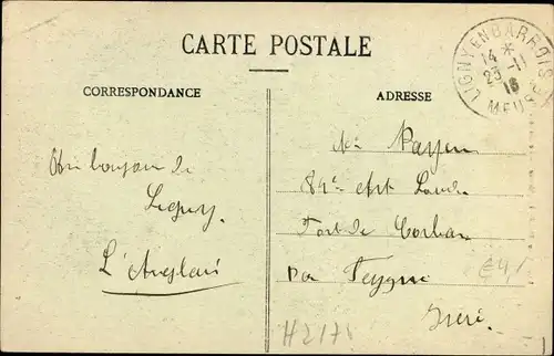 Ak Ligny en Barrois Meuse, Statue Le Général Barrois