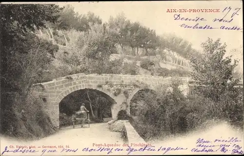 Ak Aix en Provence Bouches du Rhône, Pont Aqueduc des Pinchinats