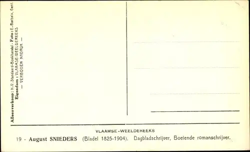 Ak Journalist und Dichter August Snieders, Portrait