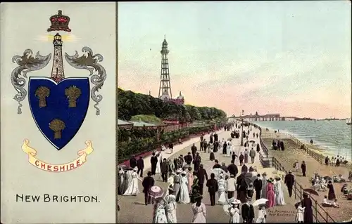 Wappen Ak Brighton and Hove South East England, Promenade, Leuchtturm