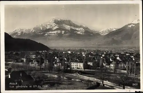 Ak Aigle Kanton Waadt, Vue generale et Dts du Midi