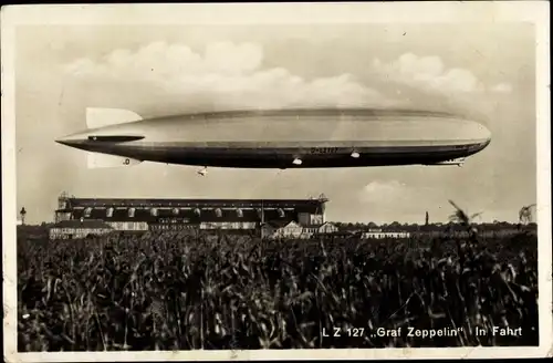 Ak Luftschiff LZ 127 Graf Zeppelin in Fahrt
