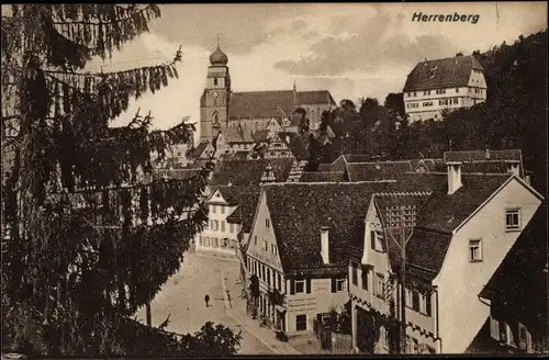 Ak Herrenberg Baden Württemberg, Blick auf den Ort, Kirche