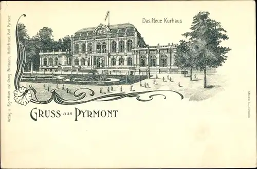 Jugendstil Litho Bad Pyrmont in Niedersachsen, Das neue Kurhaus