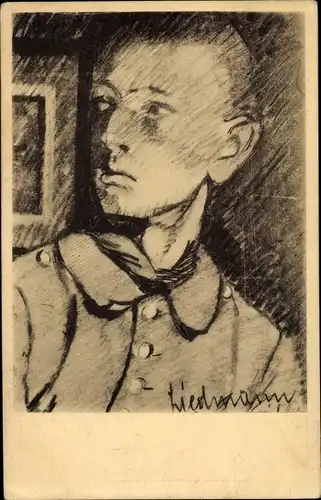 Künstler Ak Liedmann, Franz, Portrait von einem KuK Kriegsfreiwilligen