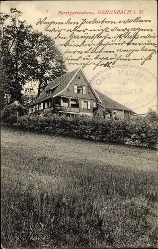 Ak Gernsbach im Murgtal Schwarzwald, Forstgartenhaus