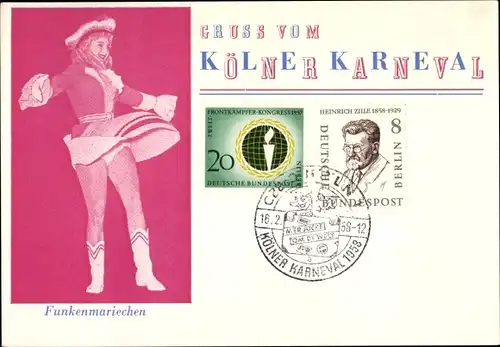 Ak Köln am Rhein, Karneval, Funkenmariechen