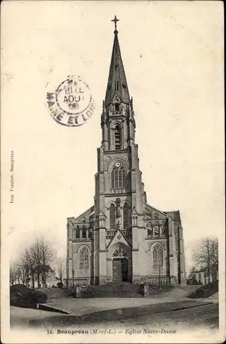 Ak Beaupréau Maine et Loire, Eglise Notre Dame