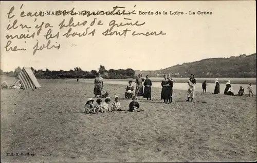 Ak Saint Martin de la Place Maine et Loire, Bords de la Loire, La Grève