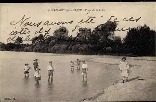 Ak Saint Martin de la Place Maine et Loire, Plage de la Loire