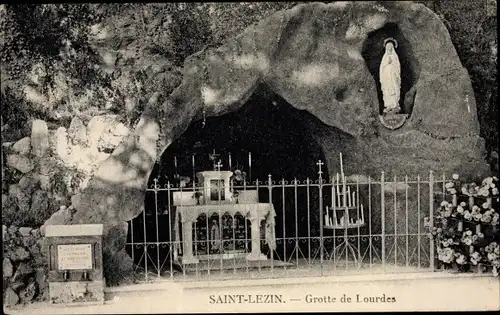 Ak Saint Lézin Maine et Loire, Grotte de Lourdes