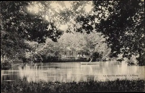 Ak Saint Léger des Bois Maine et Loire, Chateau La Haute Bergère, L'Etang