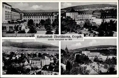 Ak Oberschlema Bad Schlema in Sachsen, Panorama vom Ort, Kurhaus