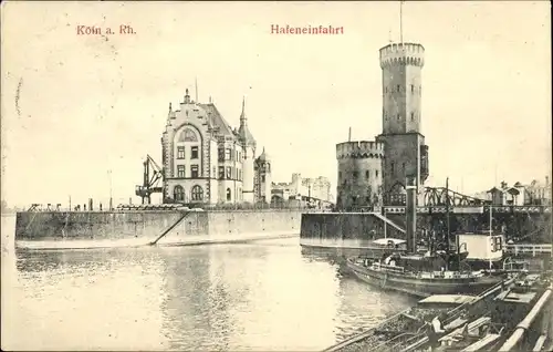 Ak Köln am Rhein, Hafeneinfahrt