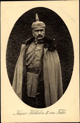 Ak Kaiser Wilhelm II. von Preußen im Felde, Portrait