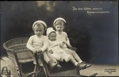 Ak Die drei Söhne unseres Kronprinzenpaares