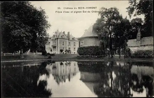 Ak Bois Himont Seine Maritime, Le Chateau, Piece d'eau et pignon Est du Chateau