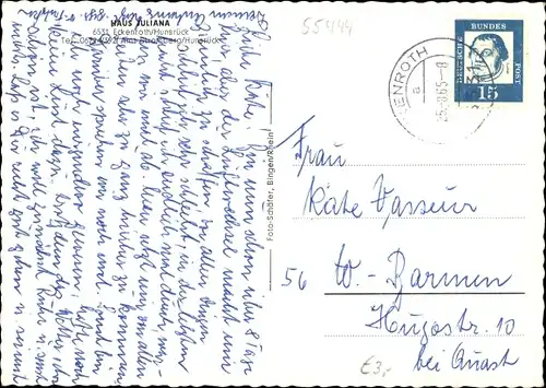 Ak Eckenroth Bad Kreuznach in Rheinland Pfalz, Haus Juliana, Innenansichten