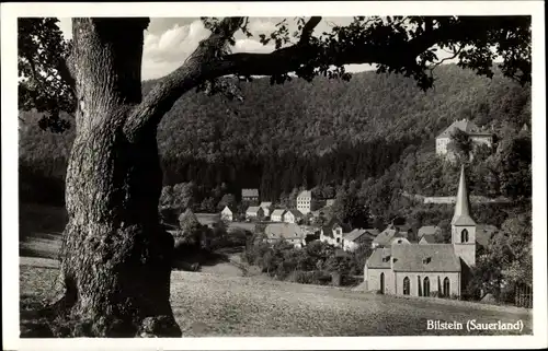Ak Bilstein Lennestadt im Sauerland, Blick auf den Ort, Kirche
