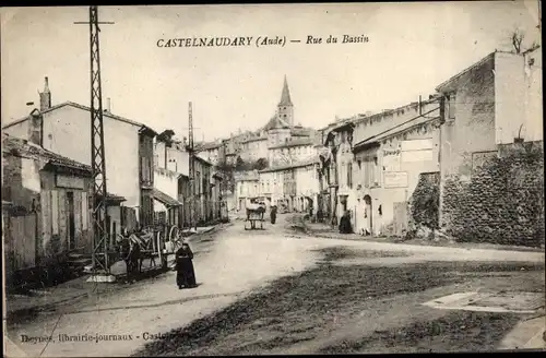 Ak Castelnaudary Aude, Rue du Bassin