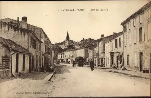 Ak Castelnaudary Aude, Rue du Bassin