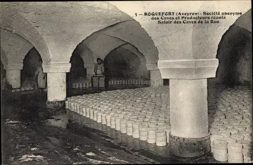 Ak Roquefort sur Soulzon Aveyron, Societe anonyme des Caves, Caves de la Rue