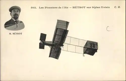 Ak Aviation, Les Pionniers de l'air, Biplan Voisin, Aviateur Metrot