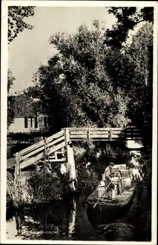 Ak Giethoorn Overijssel Niederlande, Ruderpartie, Transport