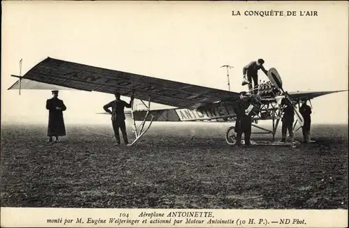 Ak Aviation, La Conquete de l'Air, Aeroplane Antoinette, M. Eugene Welferinger