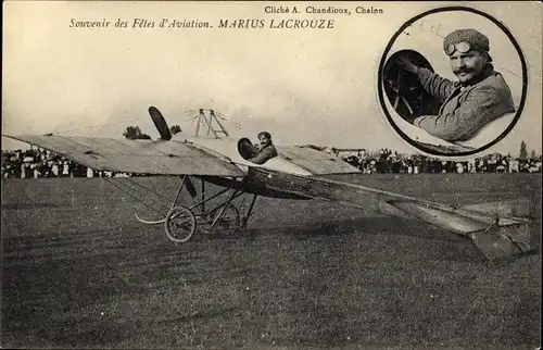 Ak Fetes d'Aviation, Monoplan, Aviateur Marius Lacrouze