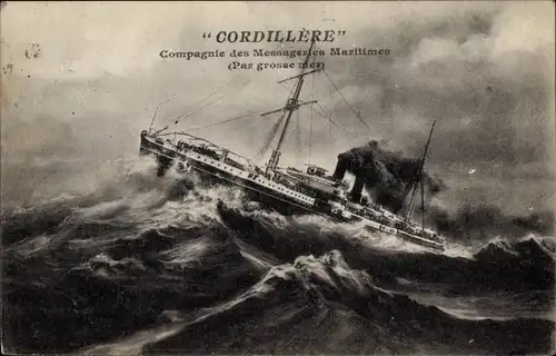 Ak MM Dampfer Cordillere, Messageries Maritimes