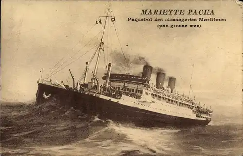 Ak MM Dampfer Mariette Pacha, Messageries Maritimes